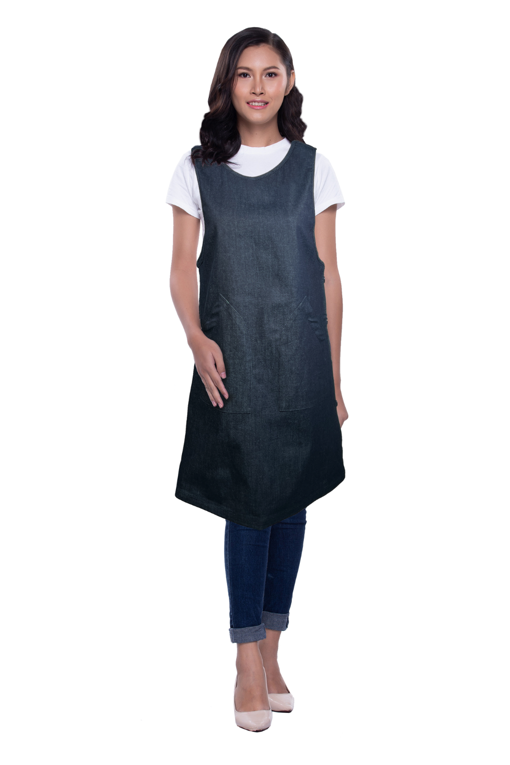 Denim Side Button Apron