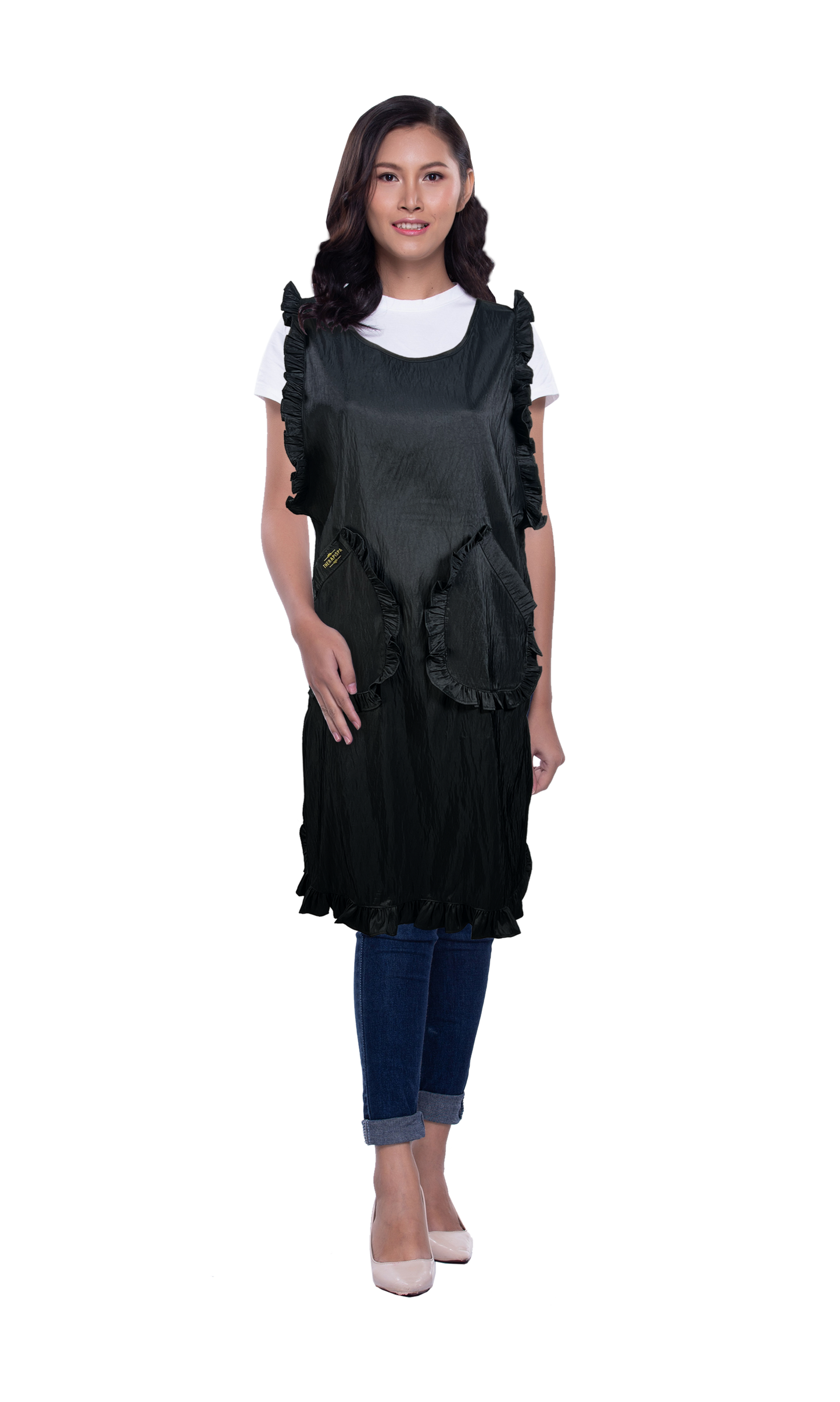 Ruffle Apron Black