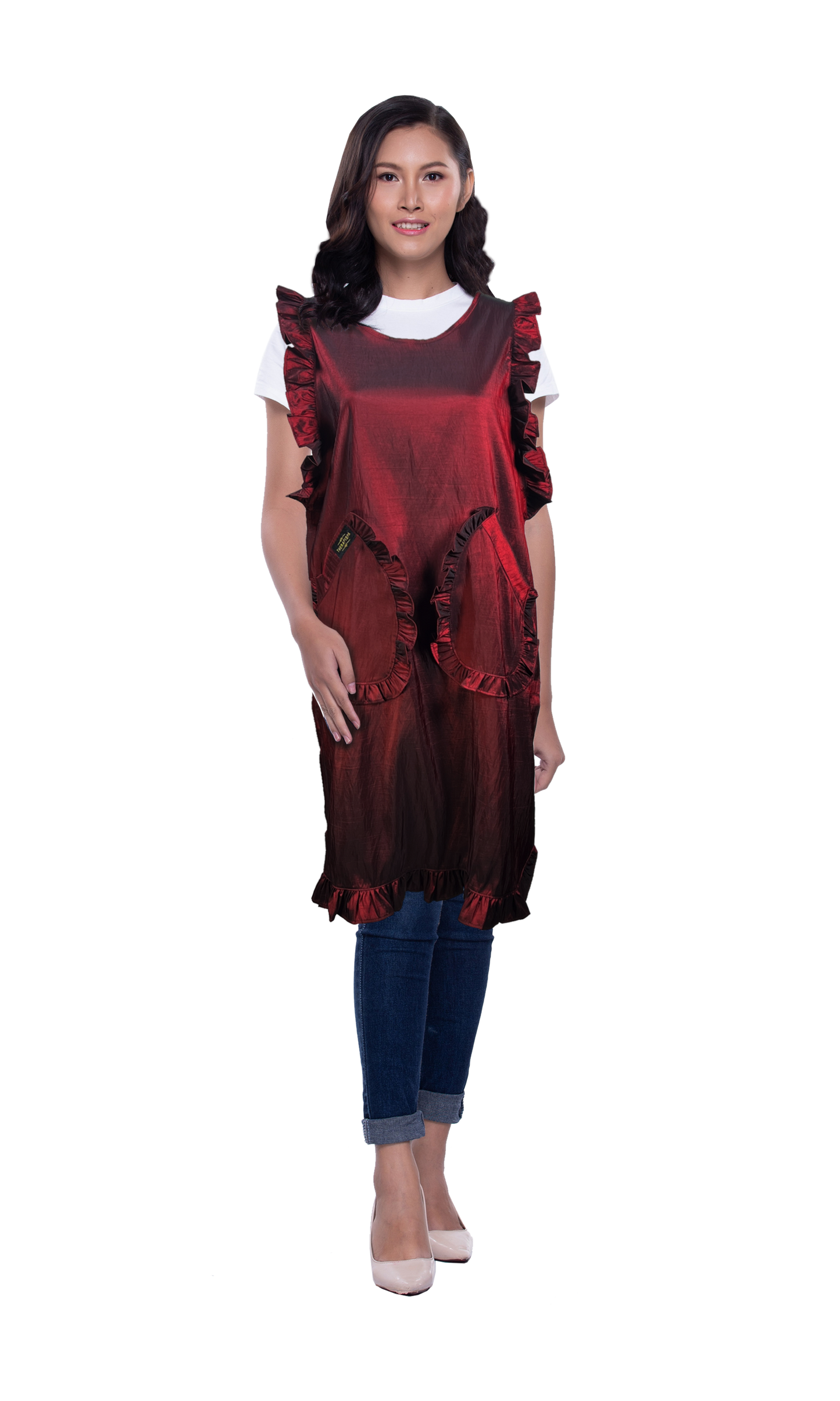 Ruffle Apron Red