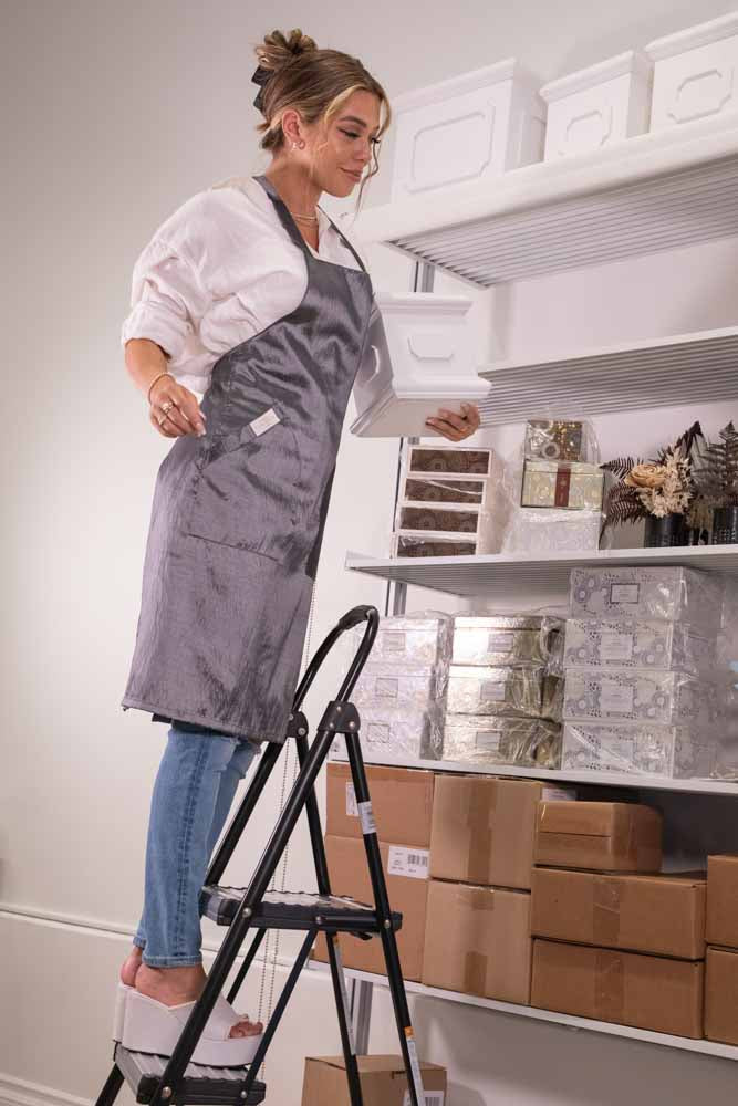 Gray Cross Back Apron (WA-001 GRAY)