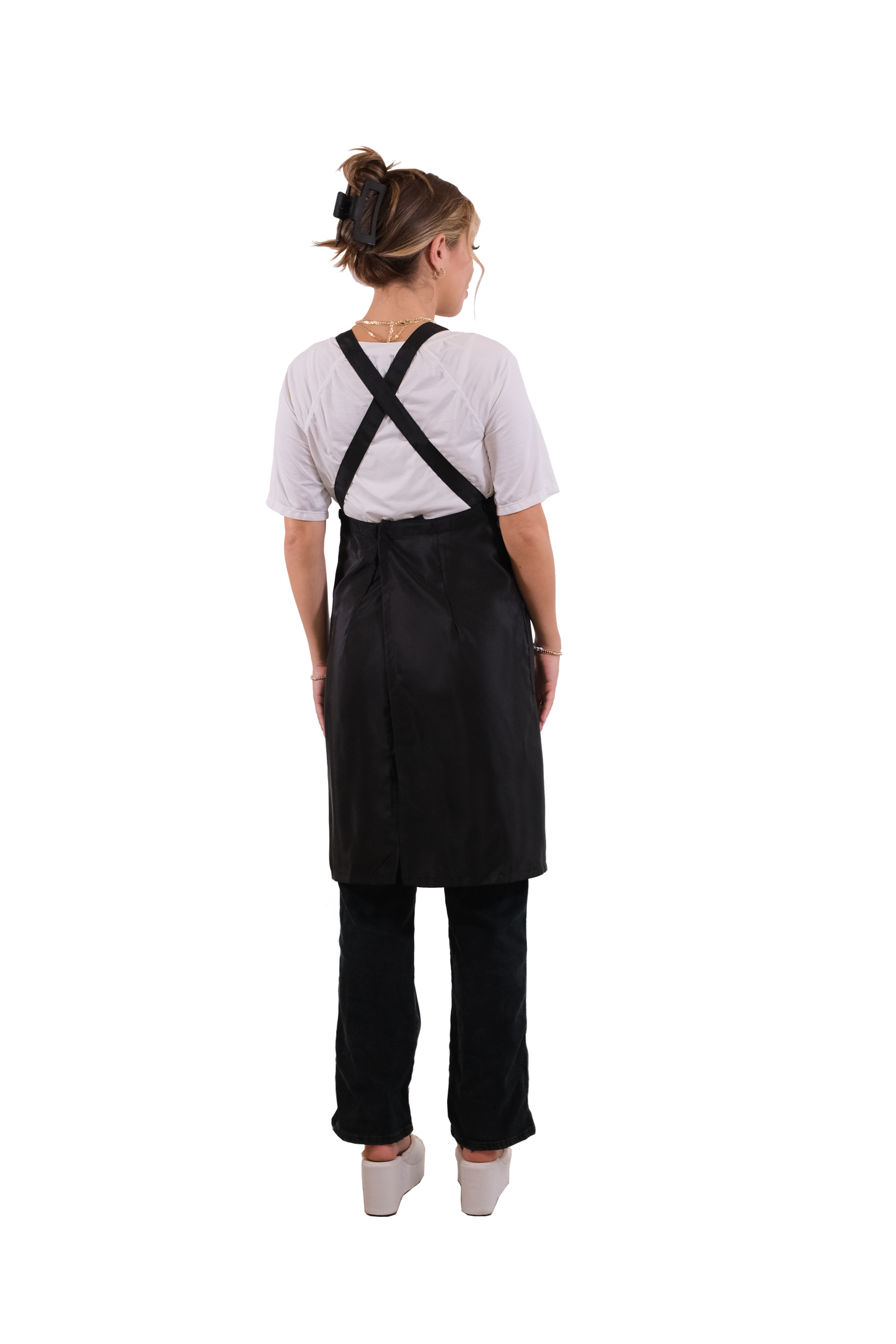 Black Cross Back Apron (WA-001 BLACK)