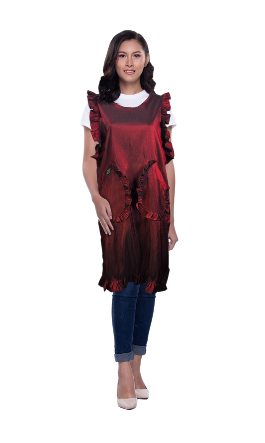 Ruffle Apron Red
