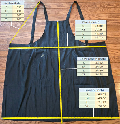 Gray Cross Back Apron  (WA-001 GRAY)