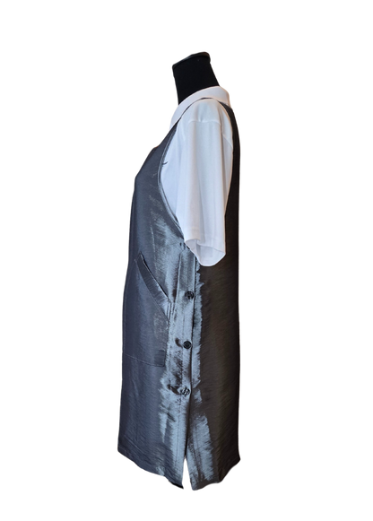 Gray Side Button Apron (WA-002 GRAY)