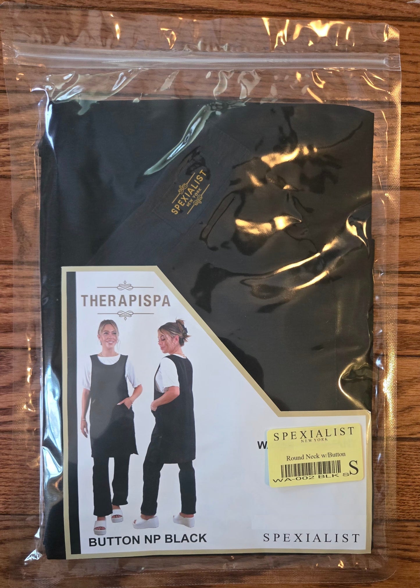 Black Side Button Apron  (WA-002 BLACK)