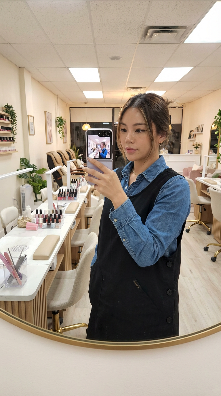 Black Side Button Apron  (WA-002 BLACK)