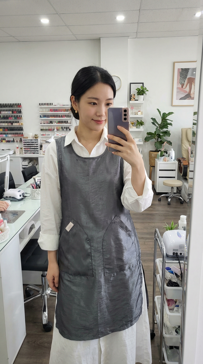 Gray Side Button Apron (WA-002 GRAY)