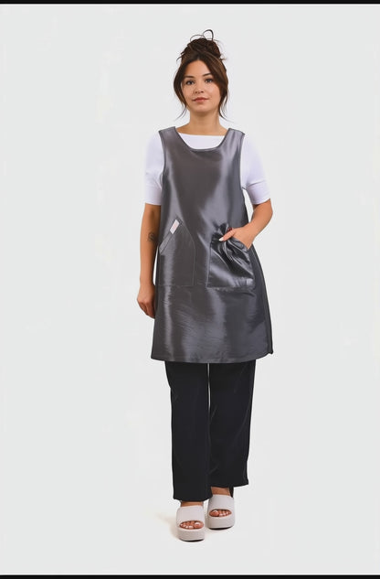 Gray Side Button Apron (WA-002 GRAY)