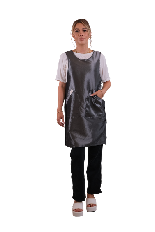 Gray Side Button Apron (WA-002 GRAY)